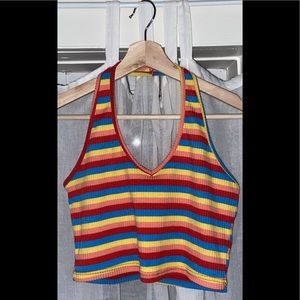halter neck rainbow top